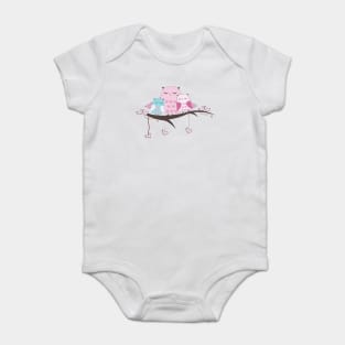 Baby owl, mother owl. Mother and child Baby Bodysuit